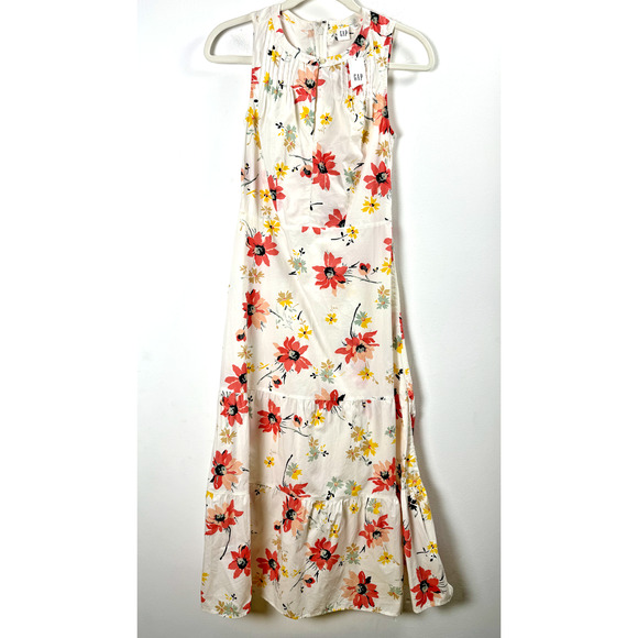 NWT GAP Spring Floral Cottagecore Prairie Bohemian Preppy Tiered Maxi Dress 0 - Picture 1 of 7